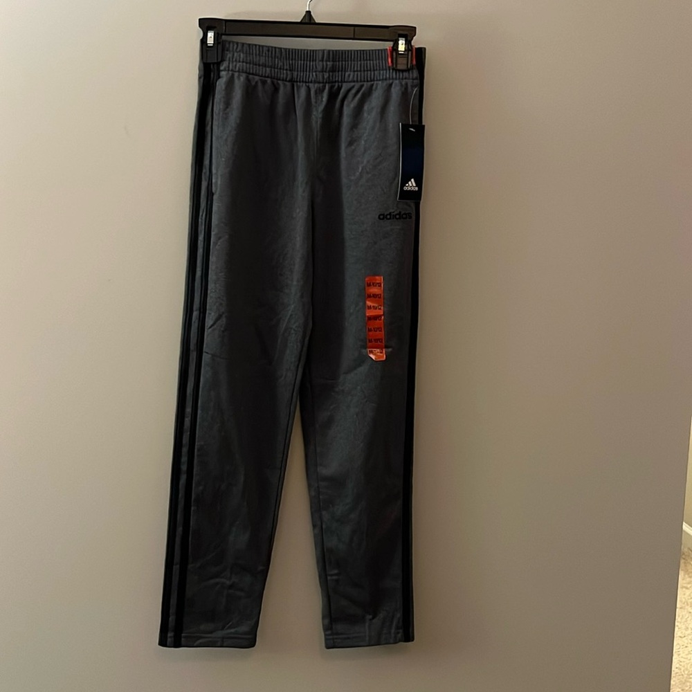New Boys Adidas Dark Grey Pants - Medium